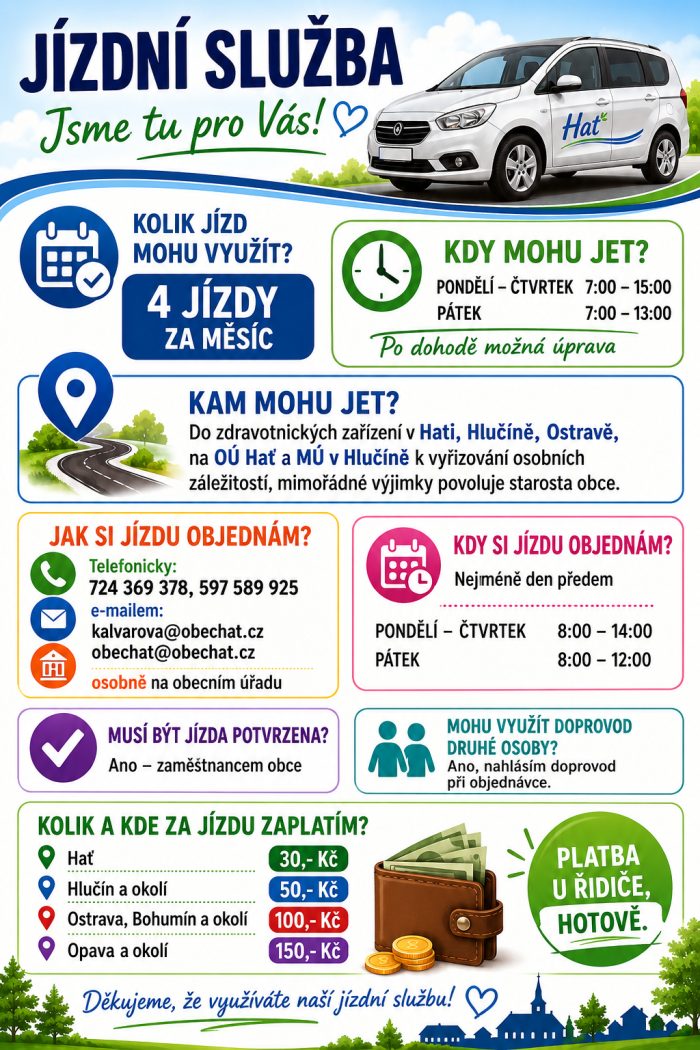 Senior taxi Hať