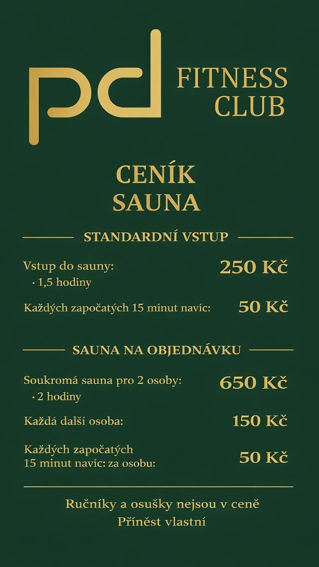 Pd sauna ceník