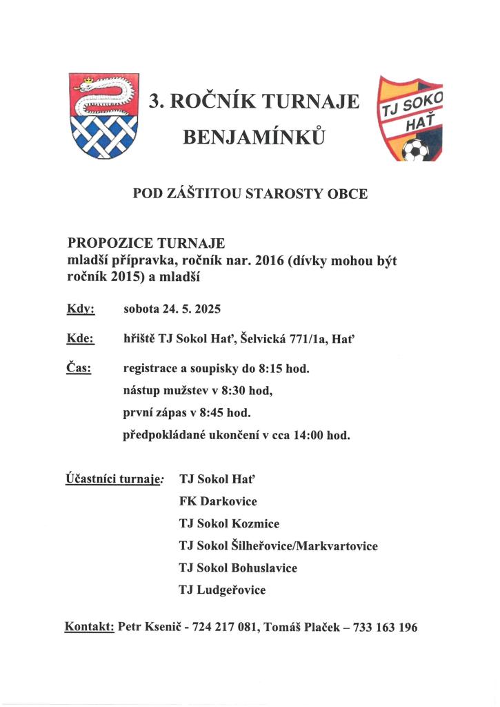 3.ročník turnaje Benjamínků - maldší přípravka 