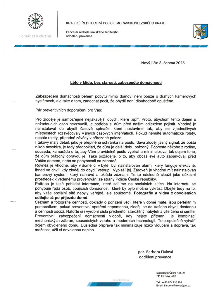Léto v&nbsp;klidu, bez&nbsp;starosti, zabezpečte domácnosti