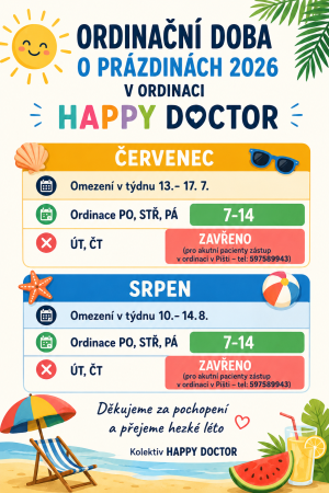 HAPPY DOCTOR přes prázdniny otevírací doba